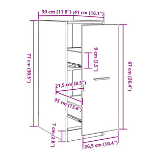 Apoteksskåp Svart ek 30 x 41 x 77,5 cm Konstruerat trä
