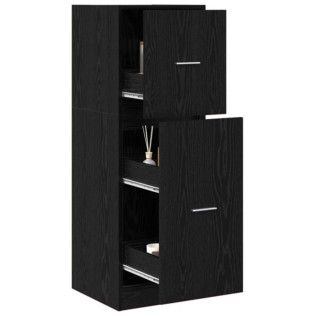 Apoteksskåp Svart ek 40 x 41 x 118 cm Konstruerat trä