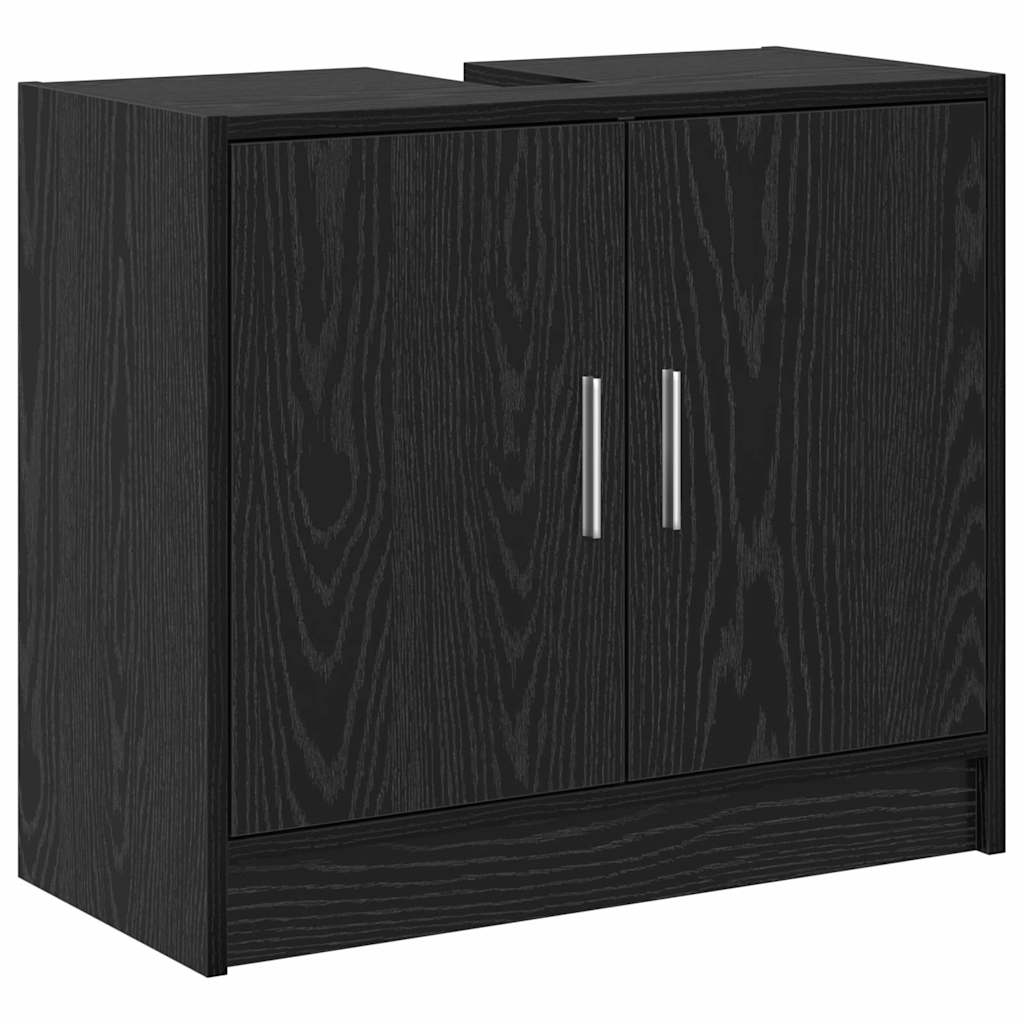 Badrumsskåp Svart Ek 63 x 29 x 55 cm Konstruerat trä