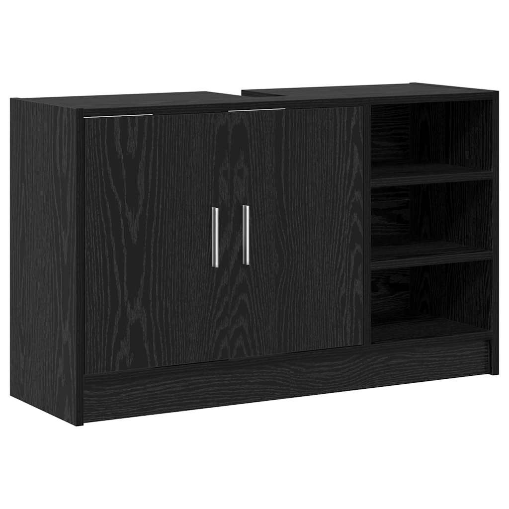 Badrumsskåp Svart Ek 90 x 29 x 55 cm Konstruerat trä