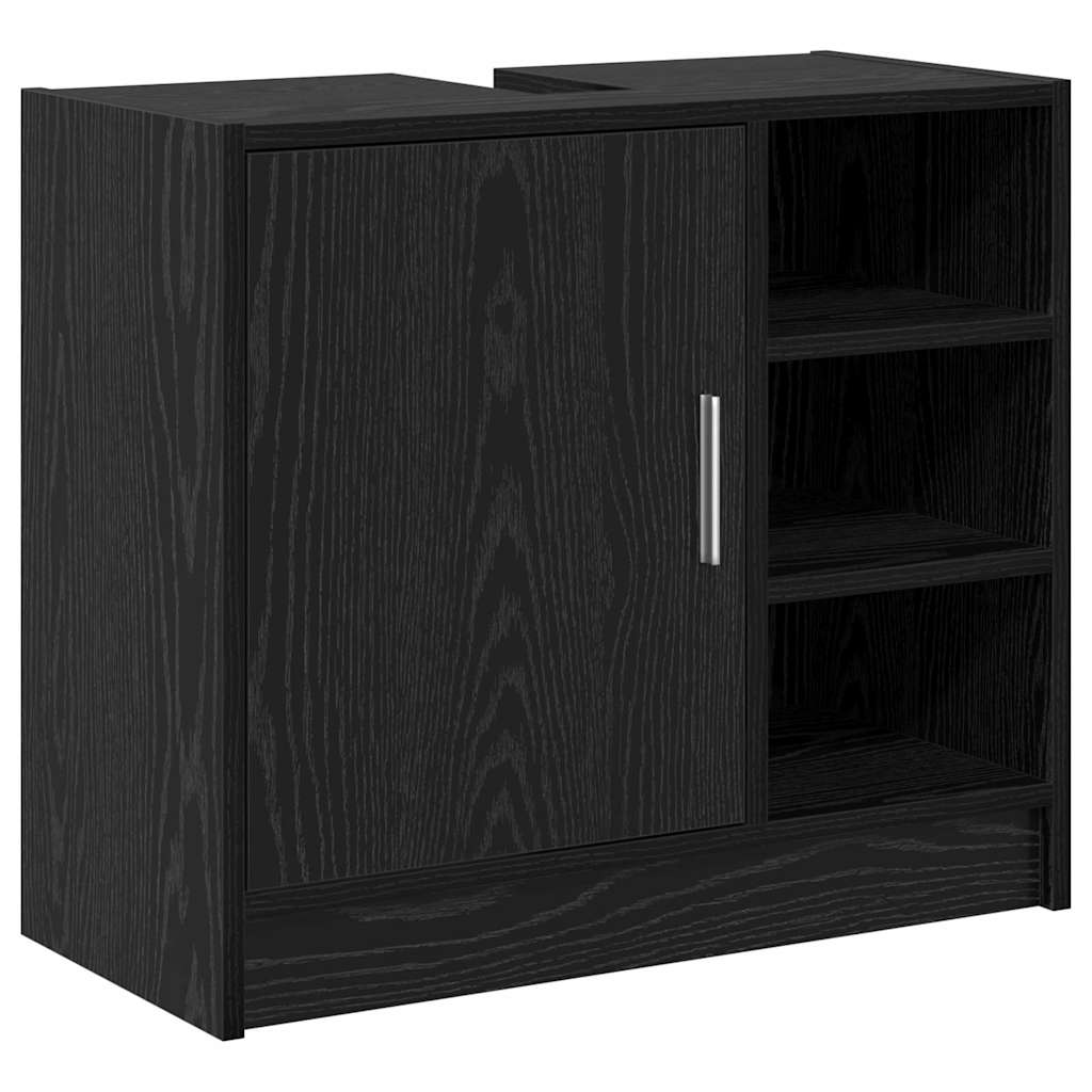 Badrumsskåp Svart Ek 63 x 29 x 55 cm Konstruerat trä