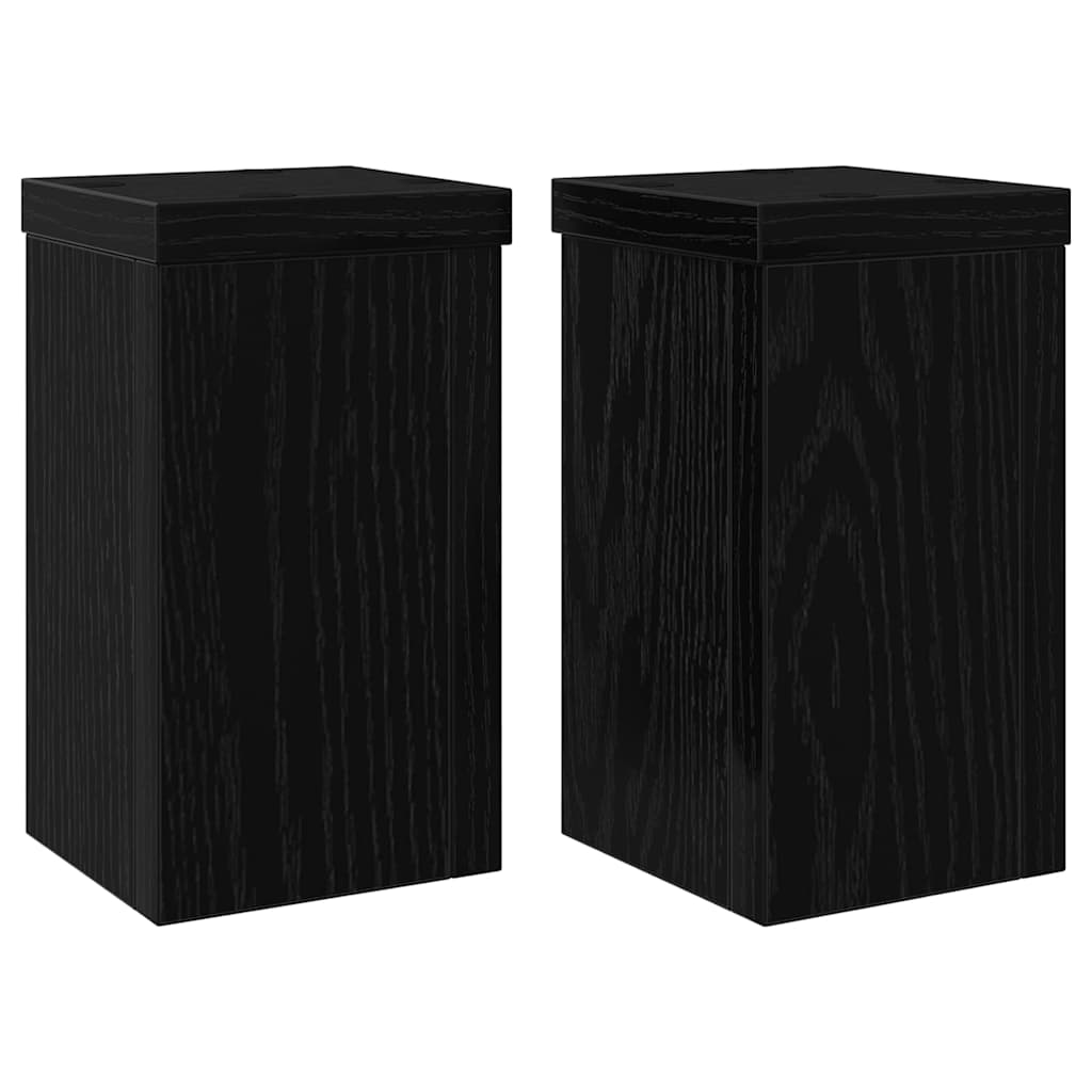 Växtställ 2 st Svart ek 10 x 10 x 18 cm Konstruerat trä