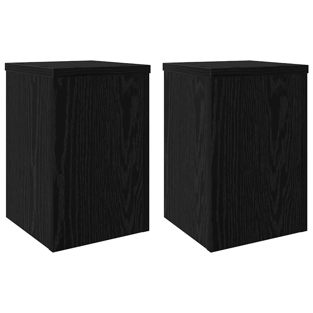 Växtställ 2 st Svart ek 20 x 20 x 30 cm Konstruerat trä