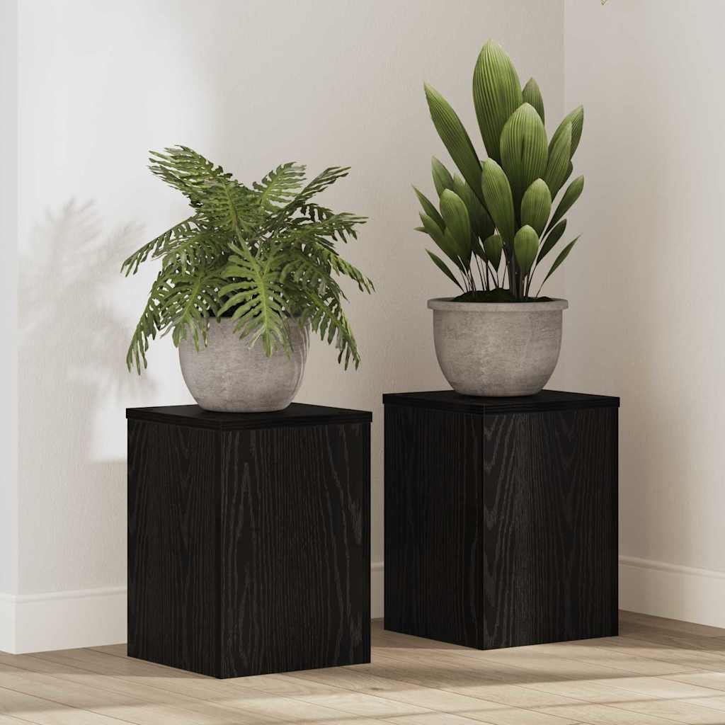 Växtställ 2 st Svart ek 25 x 25 x 35 cm Konstruerat trä