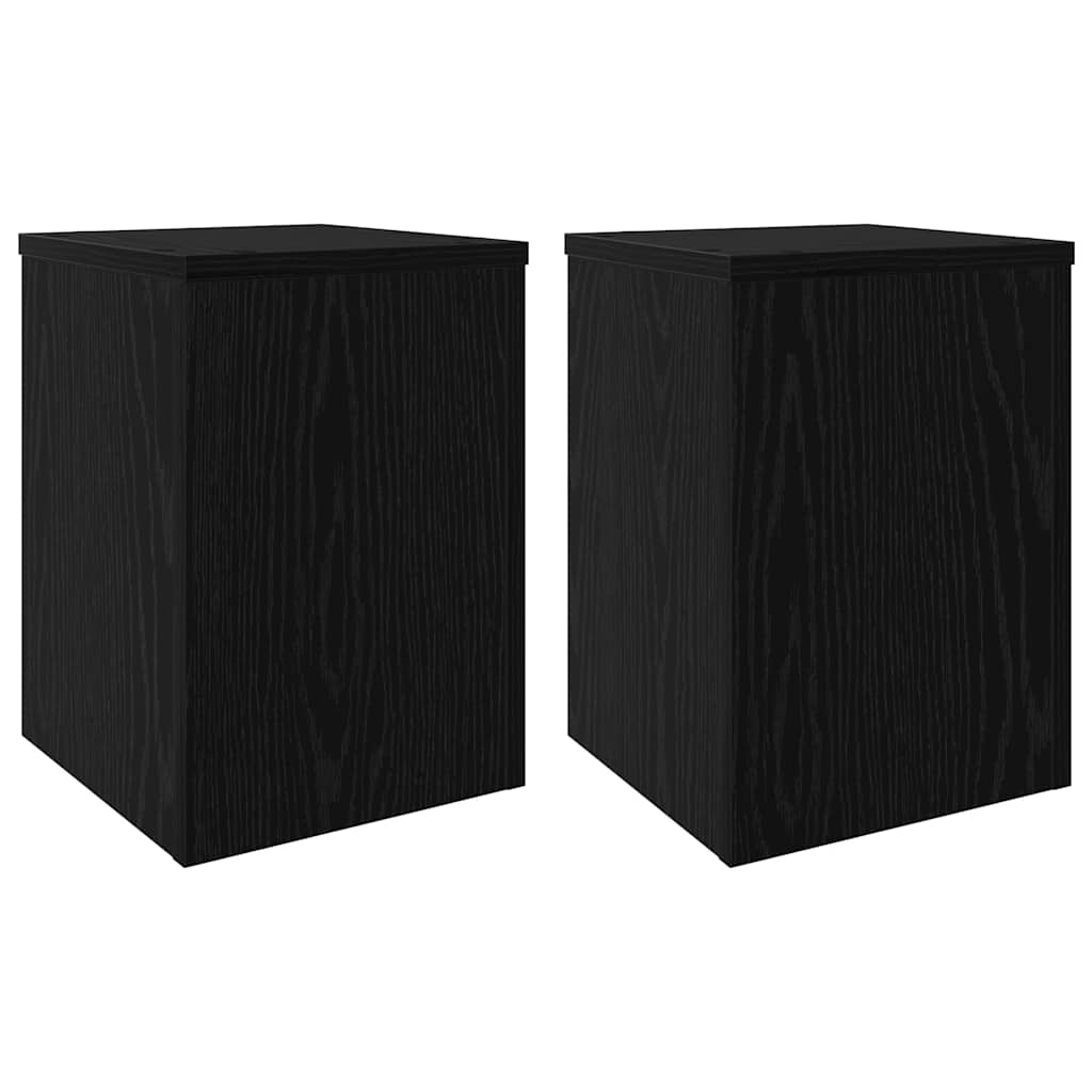 Växtställ 2 st Svart ek 25 x 25 x 35 cm Konstruerat trä