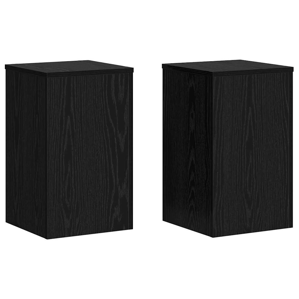 Växtställ 2 st Svart ek 30 x 30 x 50 cm Konstruerat trä