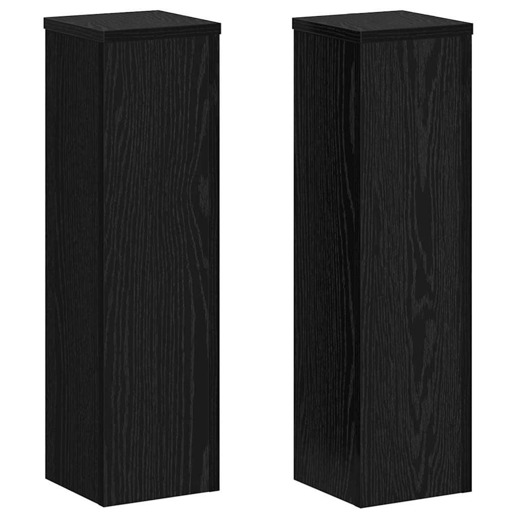 Växtställ 2 st Svart ek 17 x 17 x 60 cm Konstruerat trä
