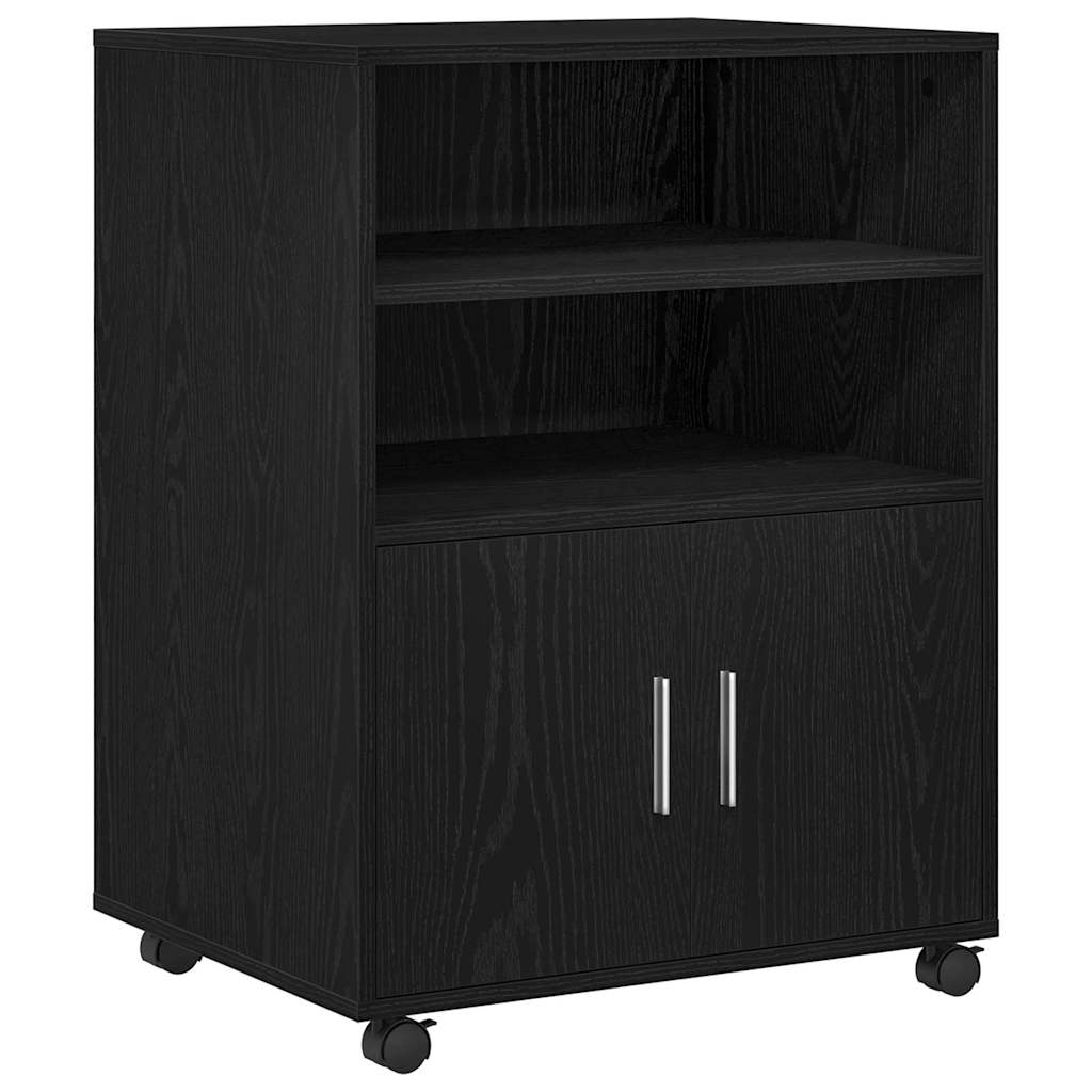 Skåp Svart Ek 60 x 48 x 74.5 cm Med hjul