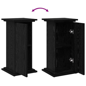 Displayställ med dörr Svart Ek 31 x 30 x 60 cm Konstruerat trä