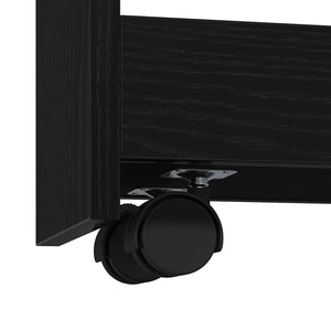 Smal förvaringsvagn Svart Ek 60 x 20 x 82 cm Konstruerat trä