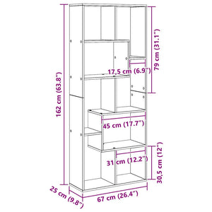 Bokskåp Svart Ek 67 x 25 x 162 cm Konstruerat trä