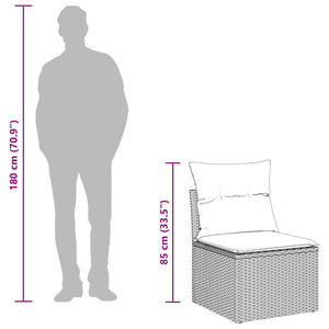 Trädgårdsoffset med kudde 8 pcs Svart Poly rattan