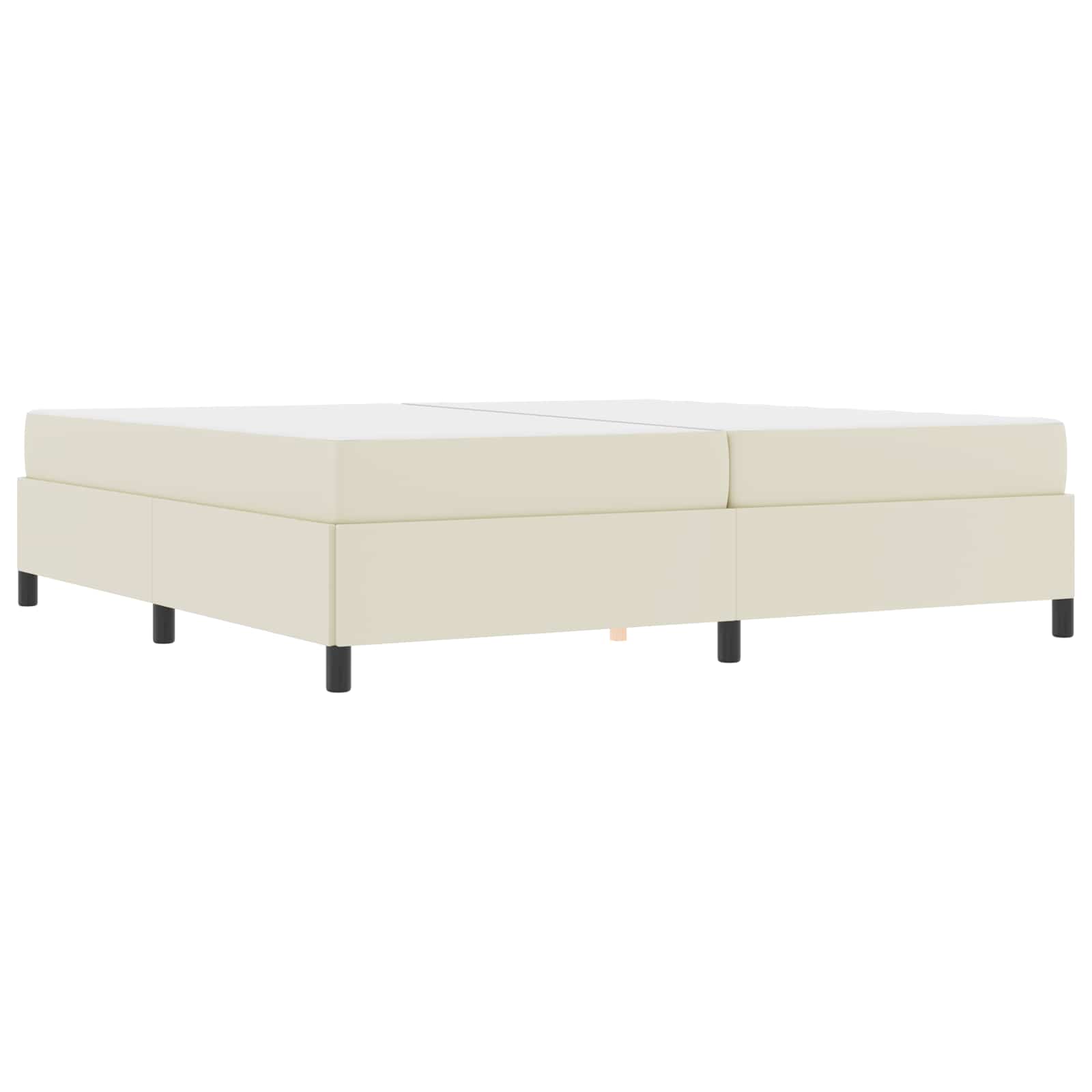 Sängram med madrass Kräm 200 x 200 cm tyg