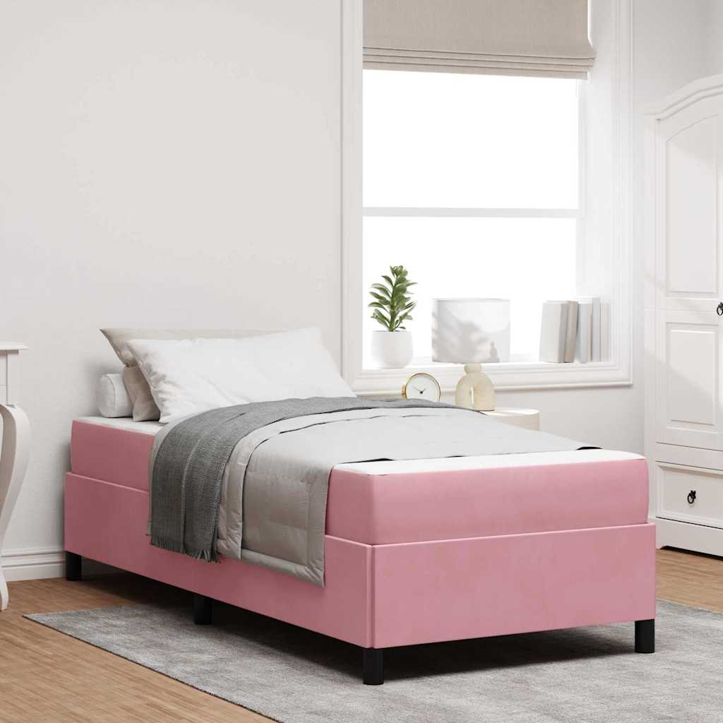 Sängram med madrass Rosa 80 x 200 cm tyg
