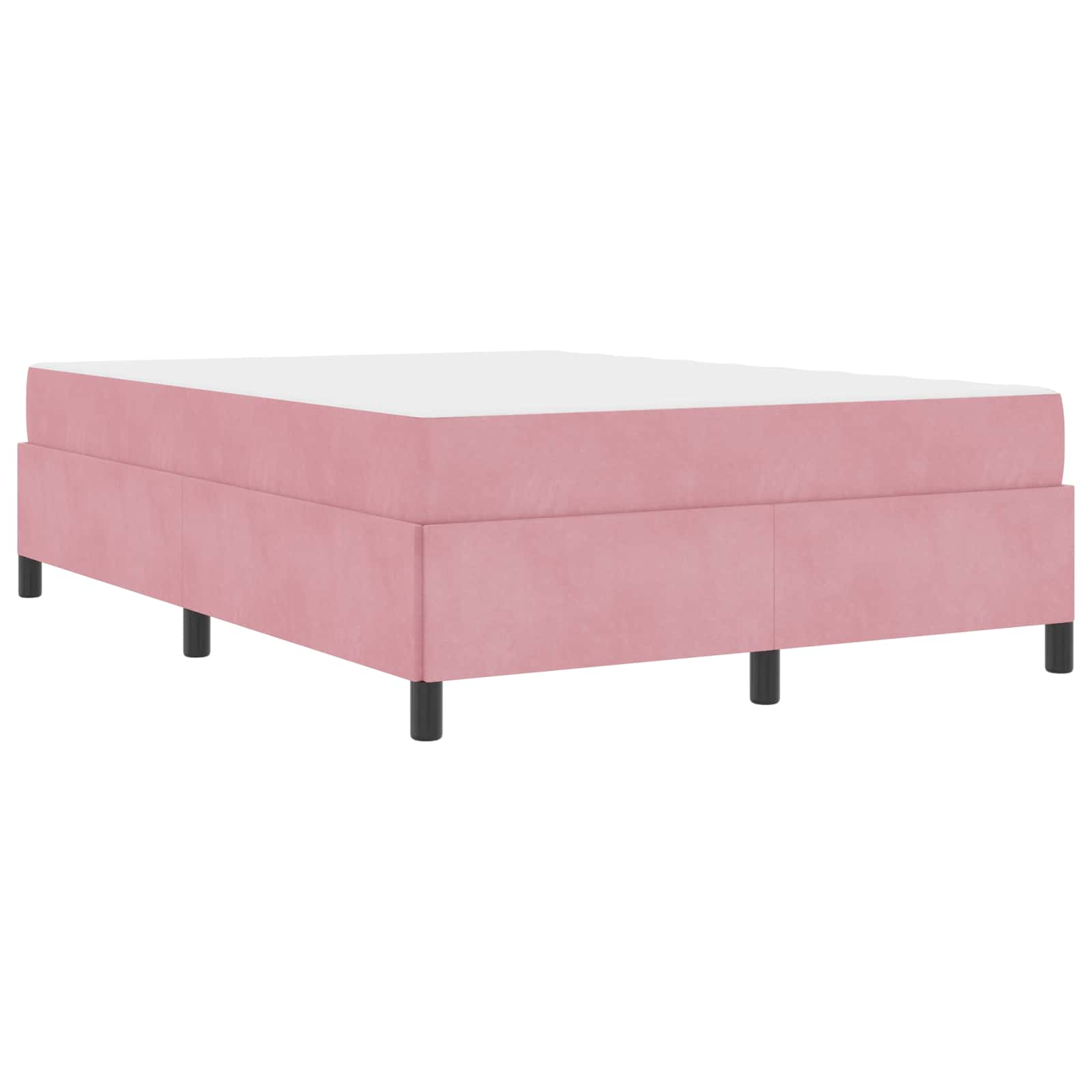 Sängram med madrass Rosa 160 x 200 cm tyg