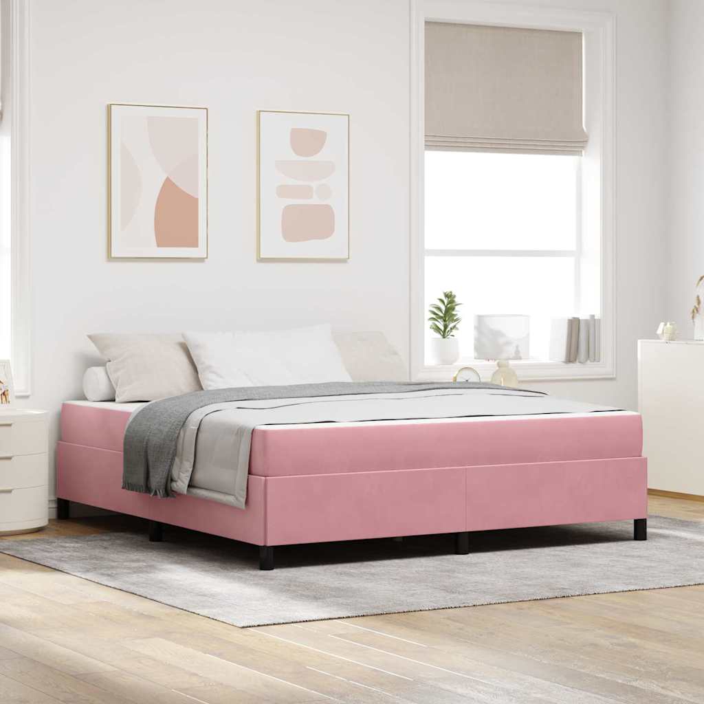 Sängram med madrass Rosa 180 x 200 cm tyg