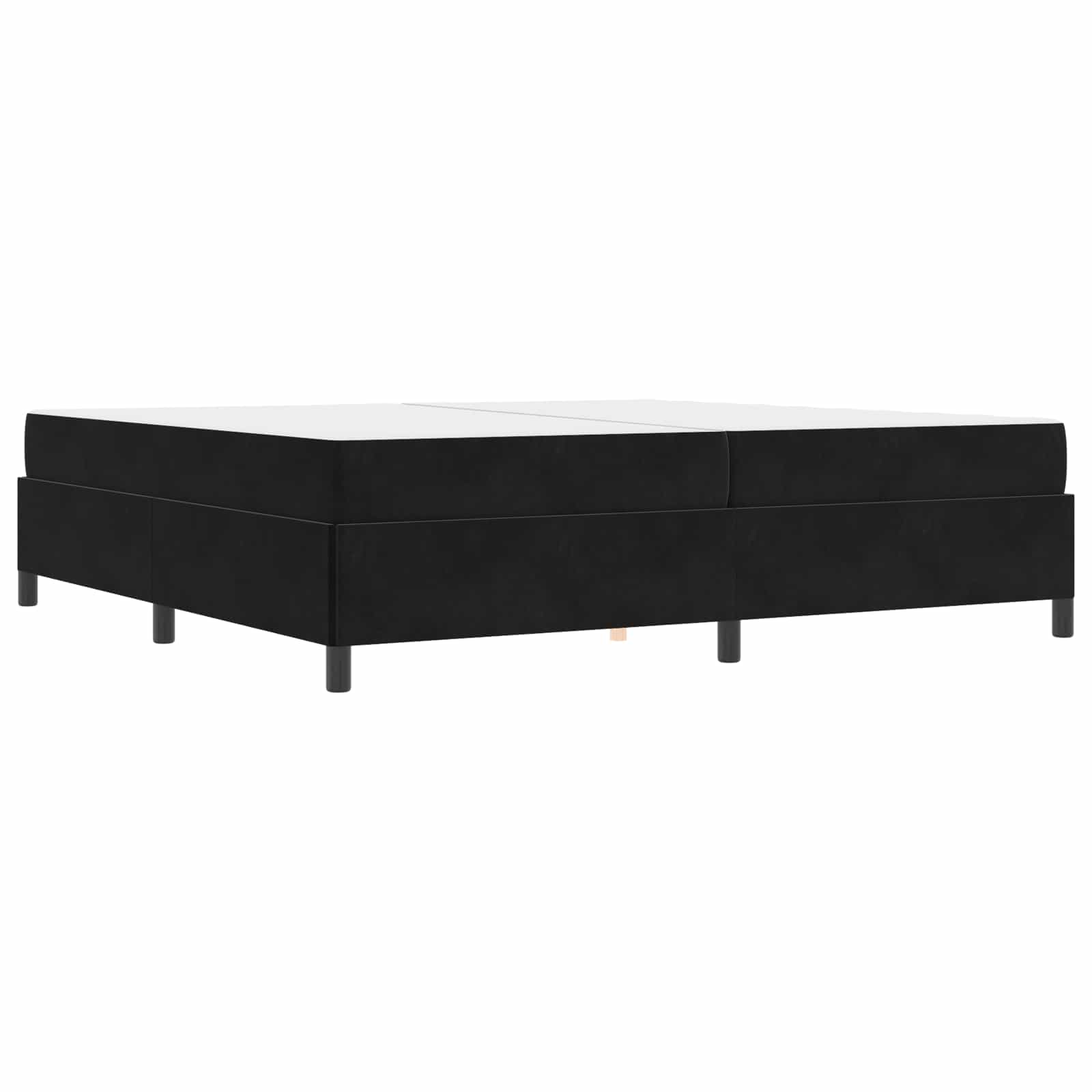Sängram med madrass Svart 200 x 200 cm tyg