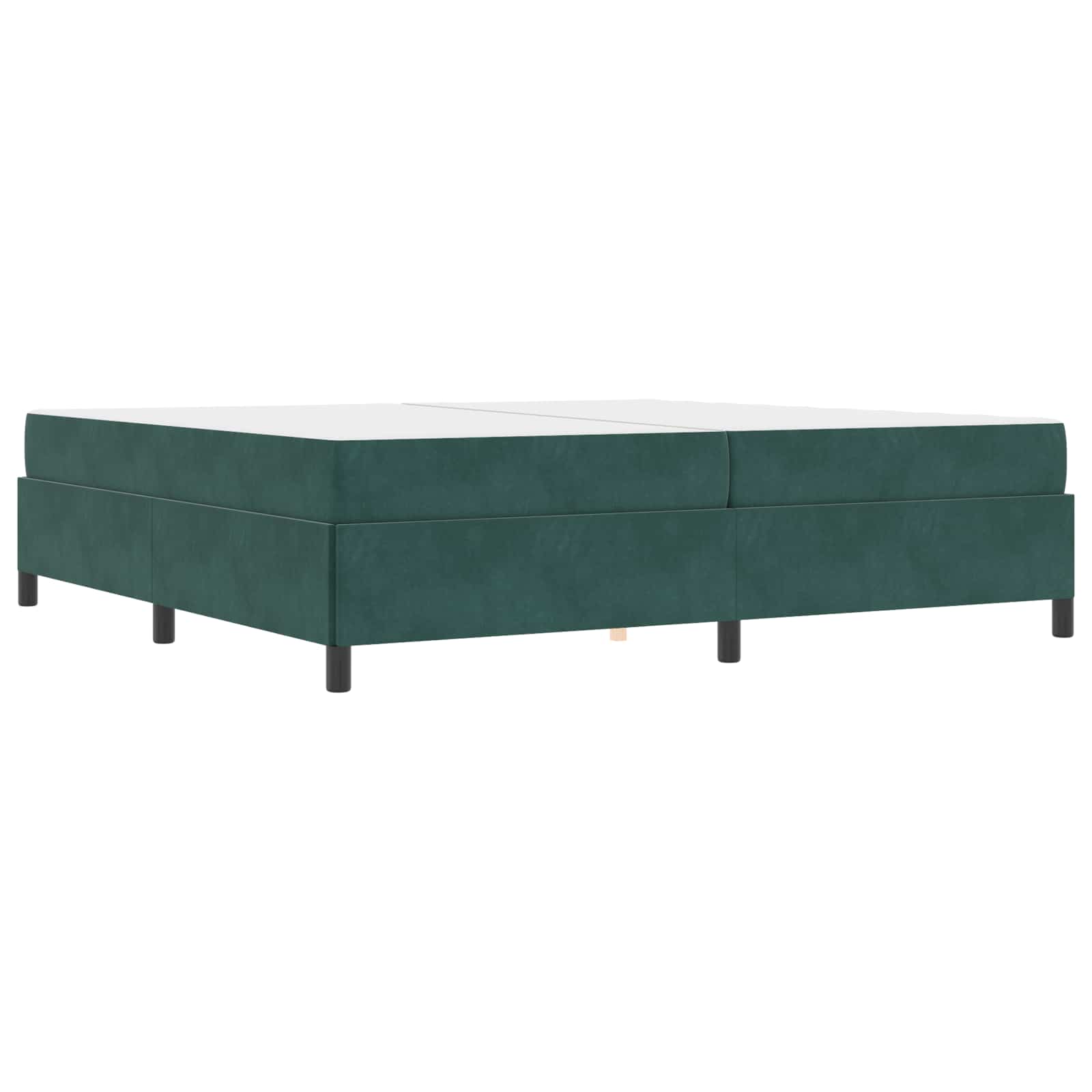 Sängram med madrass Mörkgrön 200 x 200 cm tyg