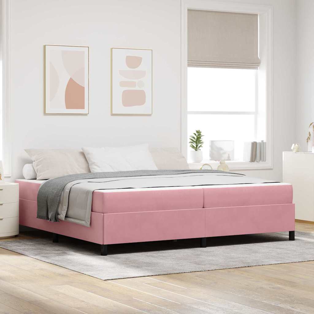 Sängram med madrass Rosa 200 x 200 cm tyg