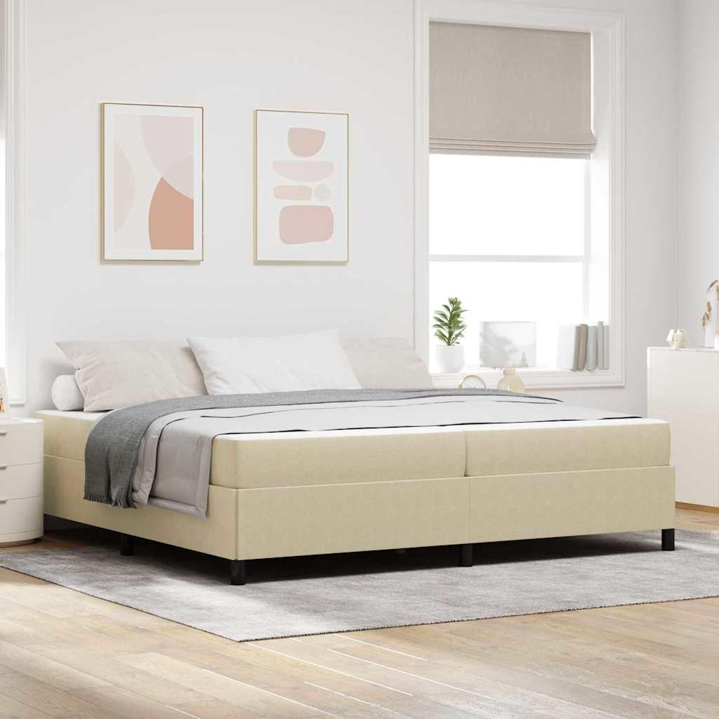 Sängram med madrass Ljust gröngrå 200 x 200 cm tyg