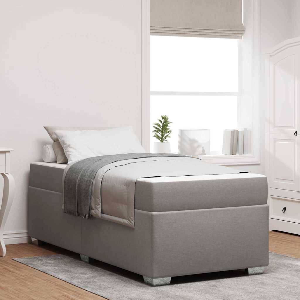 Sängram med madrass Taupe 80 x 200 cm tyg