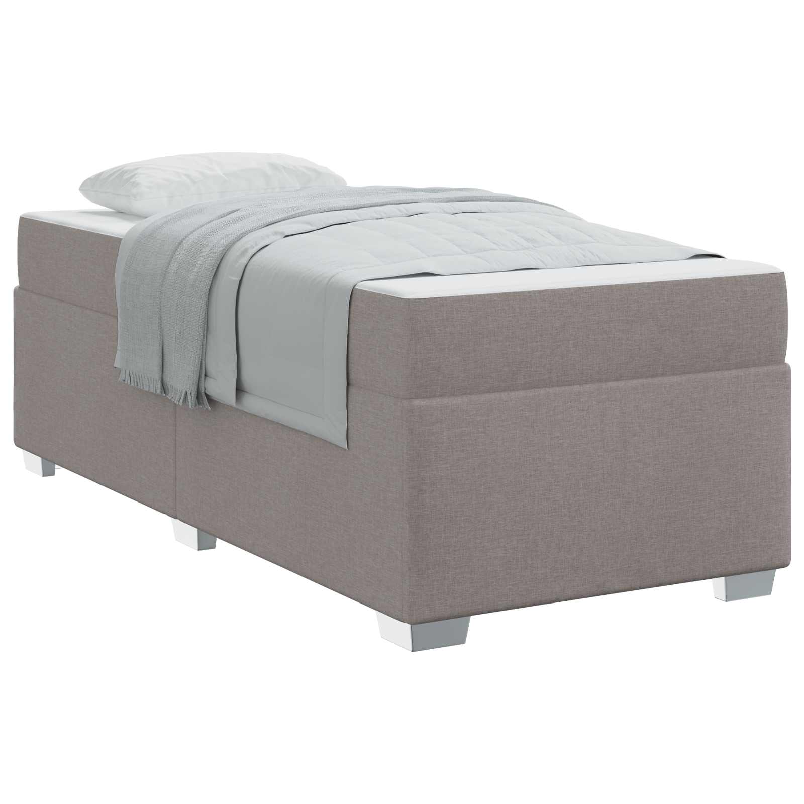 Sängram med madrass Taupe 80 x 200 cm tyg
