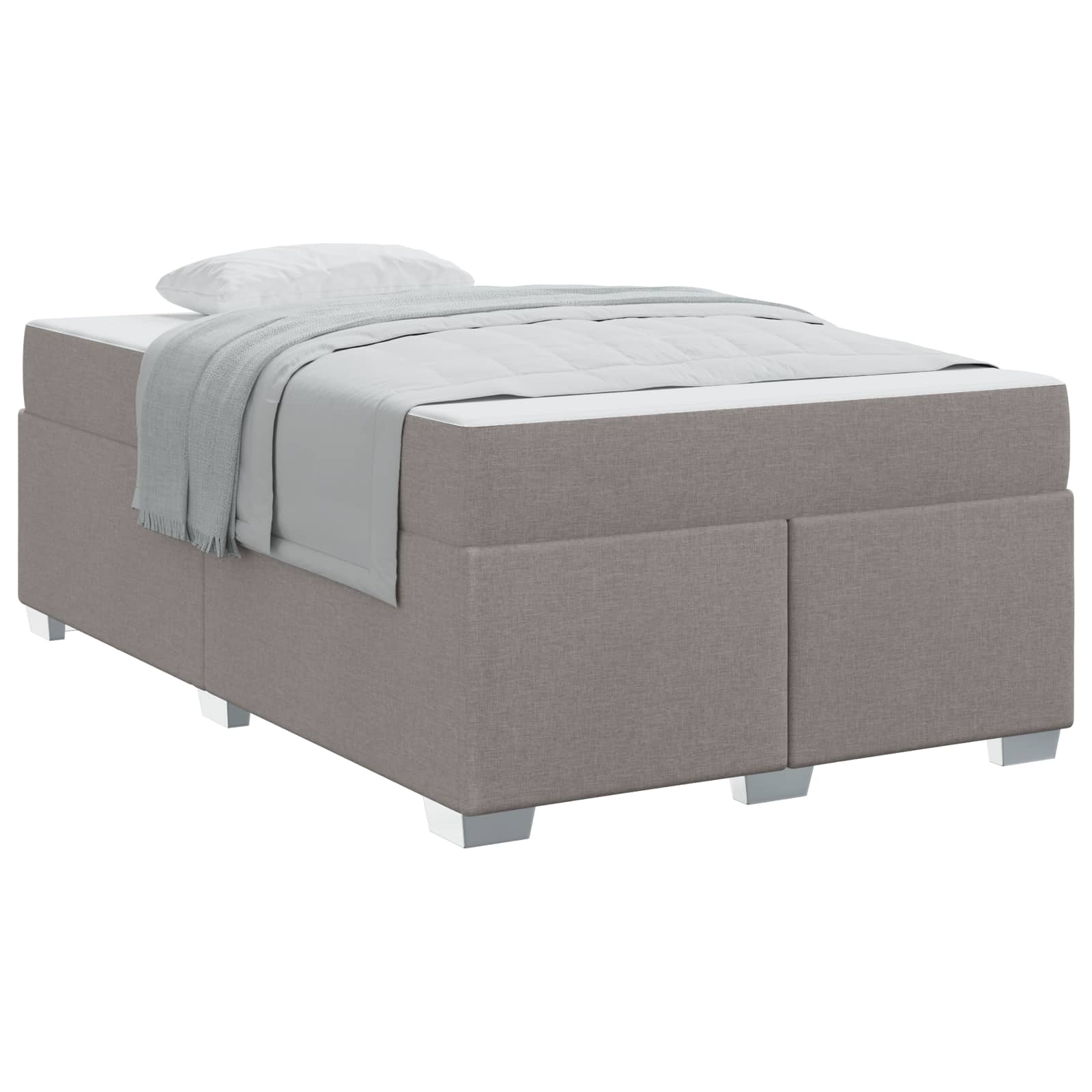 Sängram med madrass Taupe 120 x 190 cm tyg
