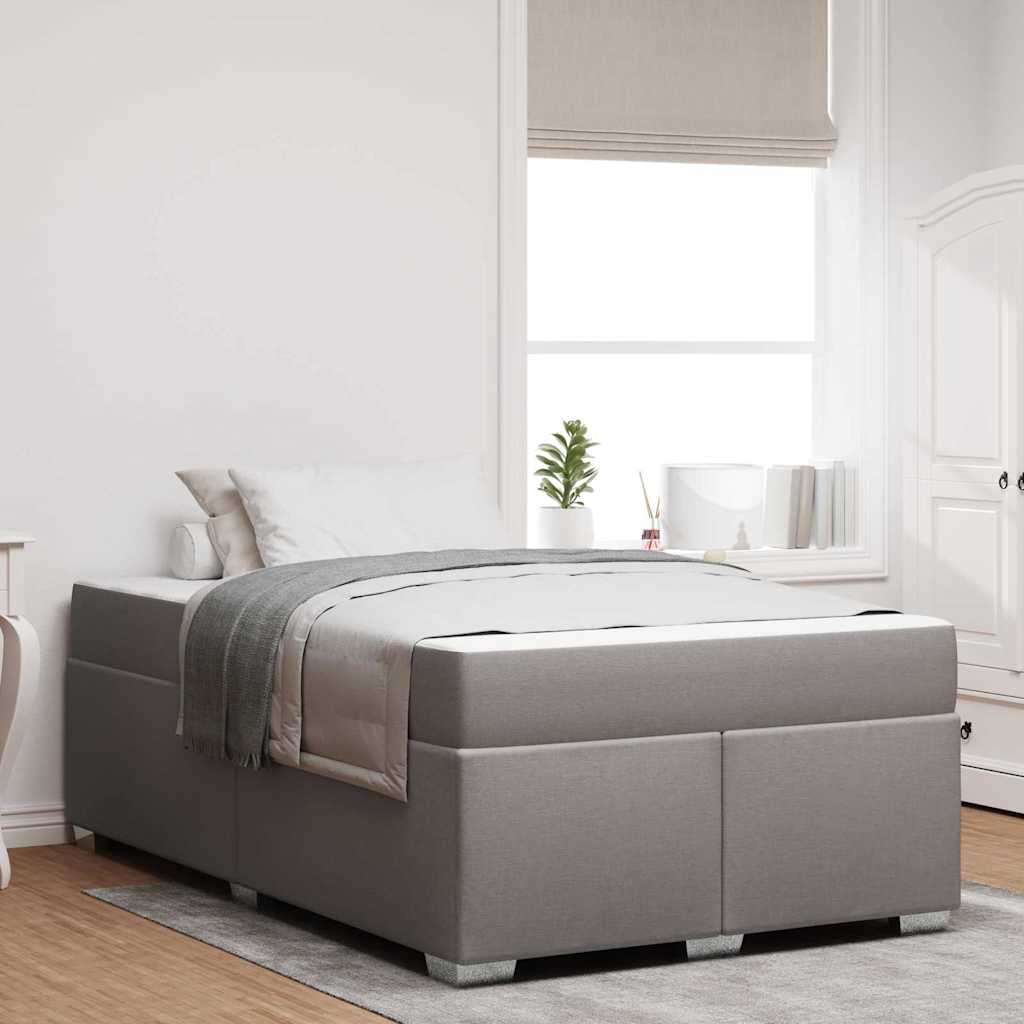 Sängram med madrass Taupe 120 x 200 cm tyg