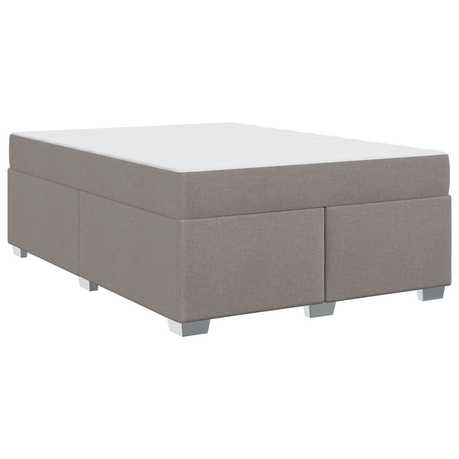 Sängram med madrass Taupe 140 x 200 cm tyg