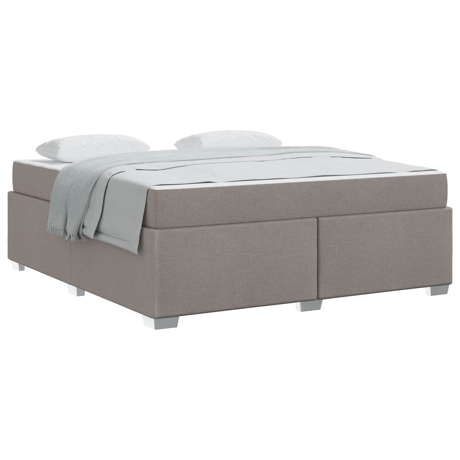 Sängram med madrass Taupe 180 x 200 cm tyg
