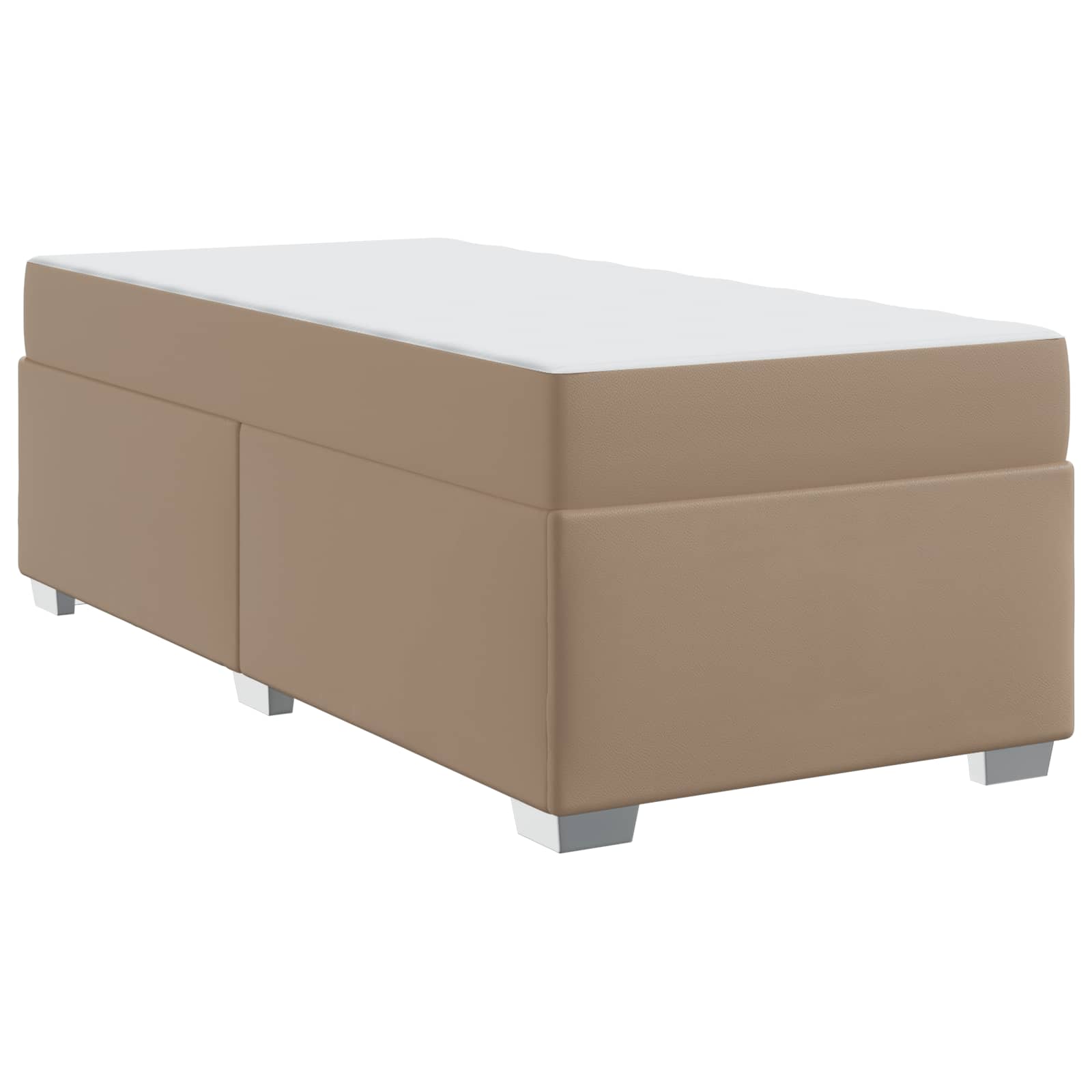 Sängram med madrass Cappuccino 90 x 200 cm tyg