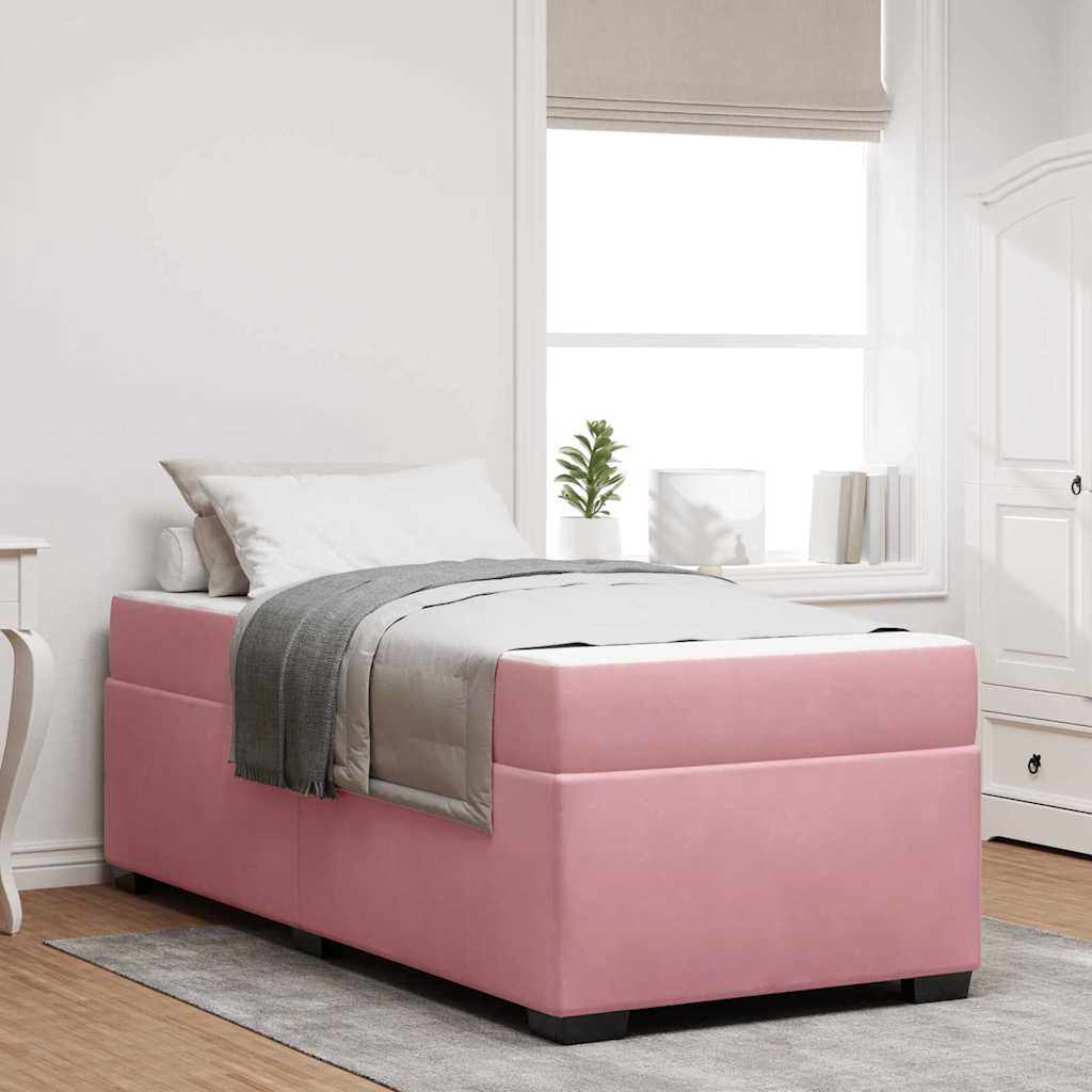 Sängram med madrass Rosa 80 x 200 cm tyg