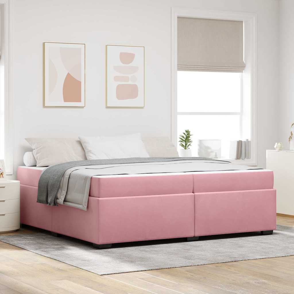 Sängram med madrass Rosa 200 x 200 cm tyg