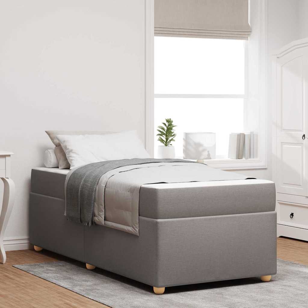 Sängram med madrass Taupe 80 x 200 cm tyg