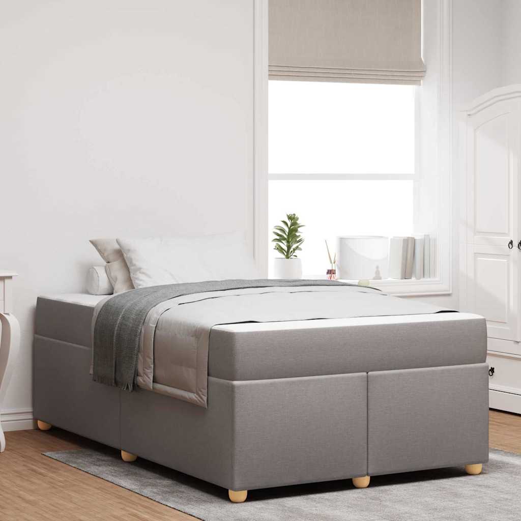 Sängram med madrass Taupe 120 x 200 cm tyg
