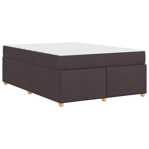 Sängram med madrass Mörkbrun 140 x 200 cm tyg