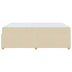 Sängram med madrass Kräm 160 x 200 cm tyg