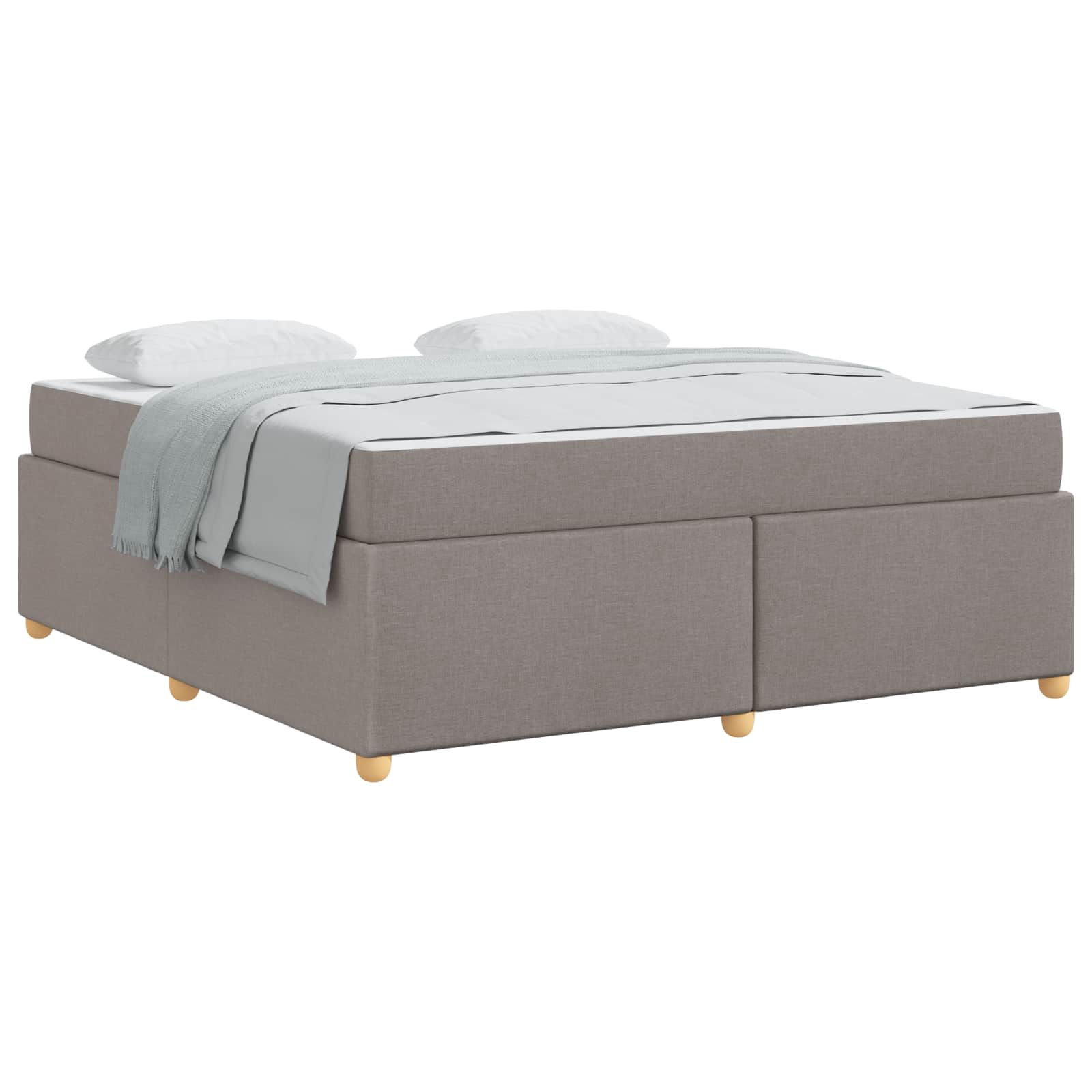 Sängram med madrass Taupe 180 x 200 cm tyg