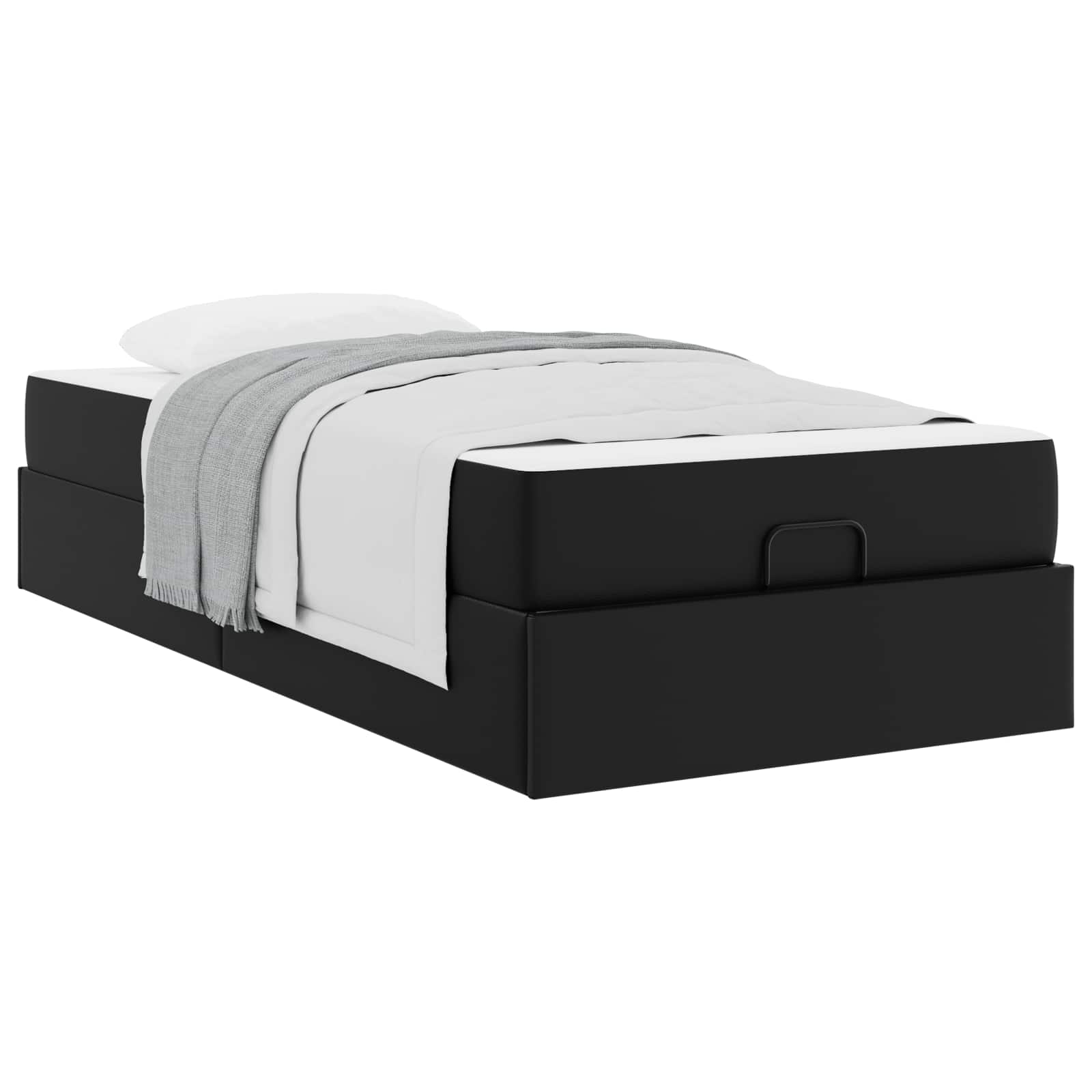 Sängram med madrass Övrigt 2 pcs Svart PVC