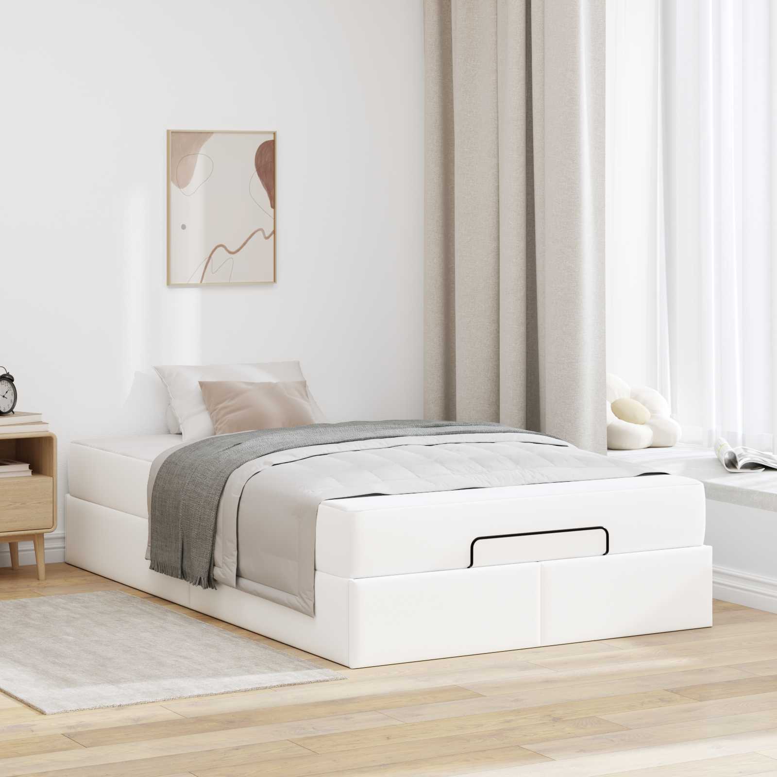 Sängram med madrass Övrigt 2 pcs Vit PVC