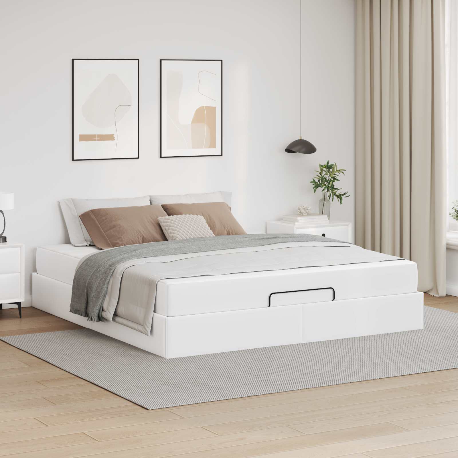Sängram med madrass Övrigt 2 pcs Vit PVC