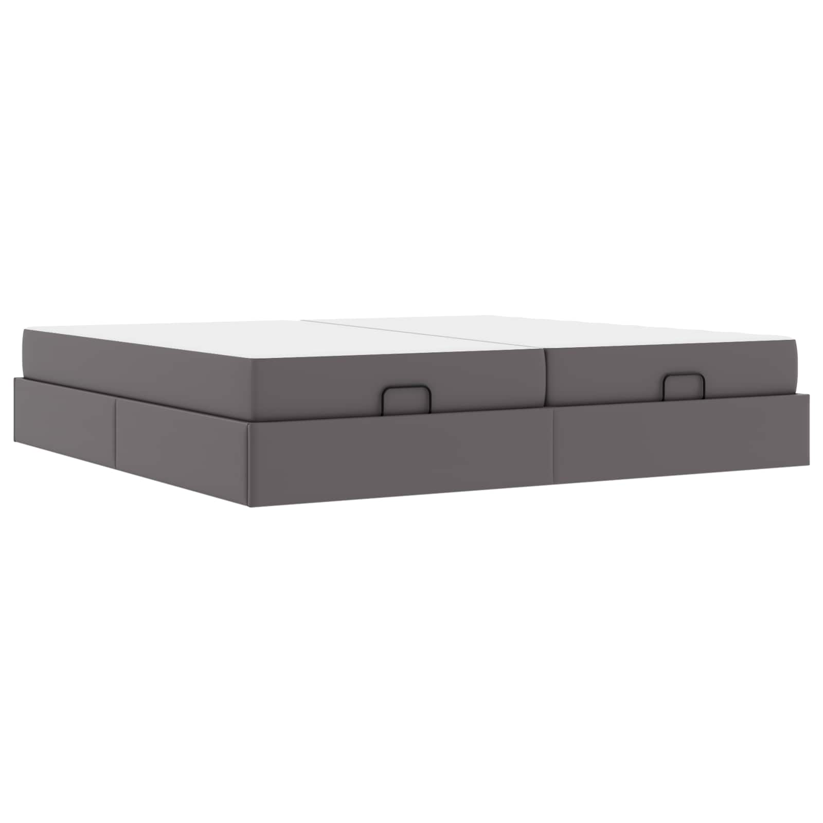 Sängram med madrass med madrass 2 pcs Grå PVC