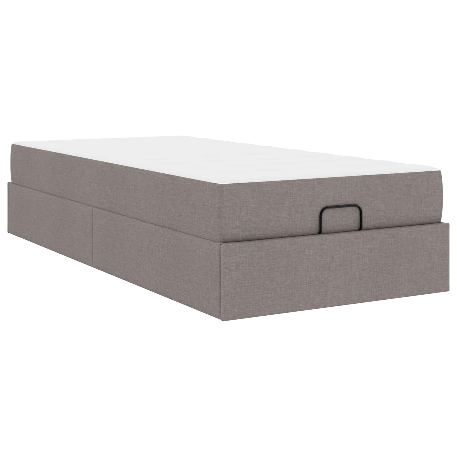 Sängram med madrass 2 pcs Taupe tyg