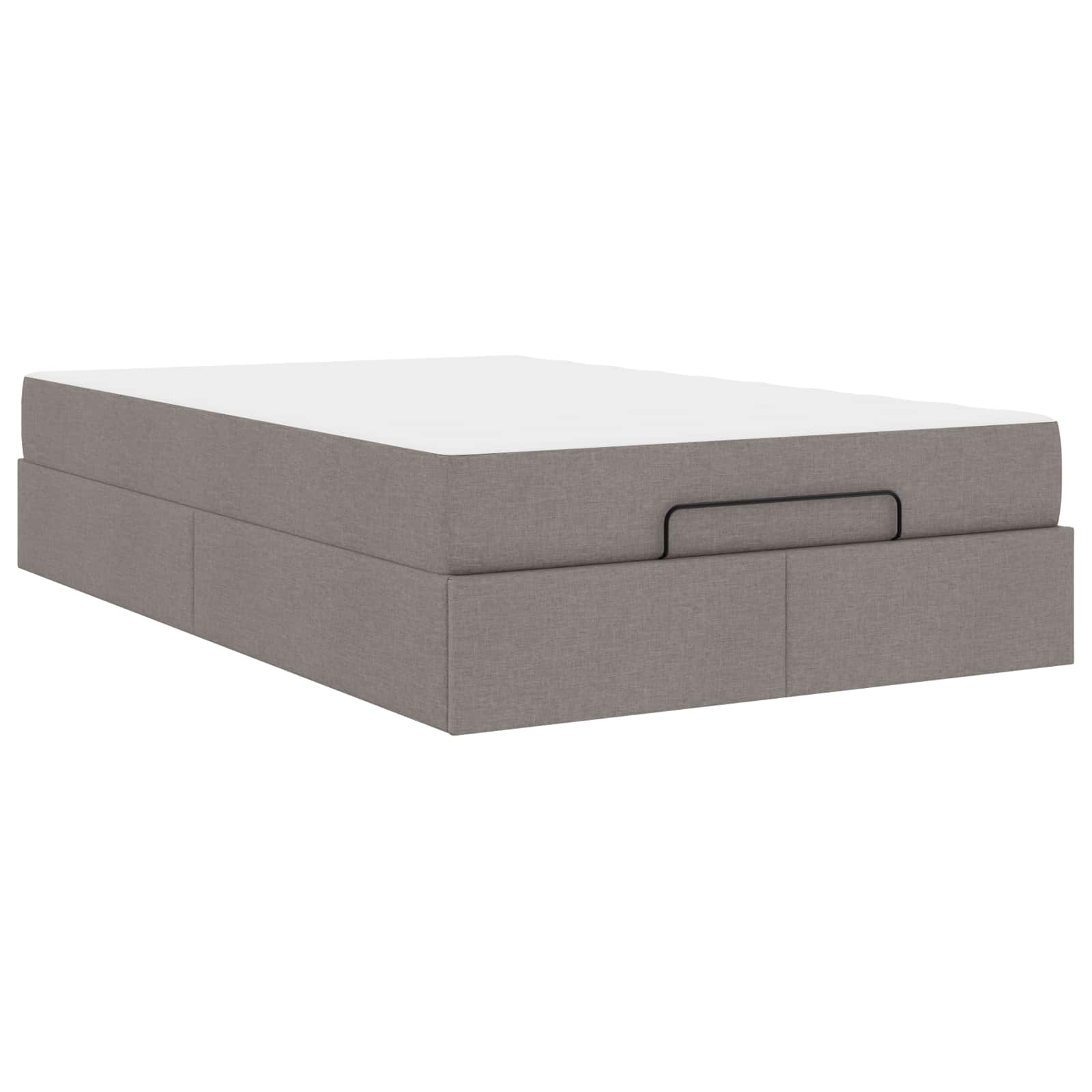 Sängram med madrass 2 pcs Taupe tyg