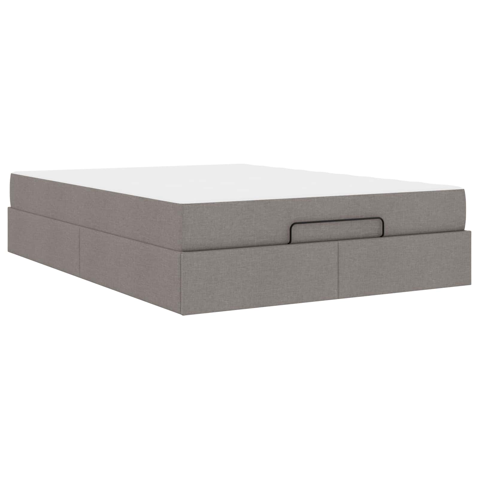 Sängram med madrass 2 pcs Taupe tyg