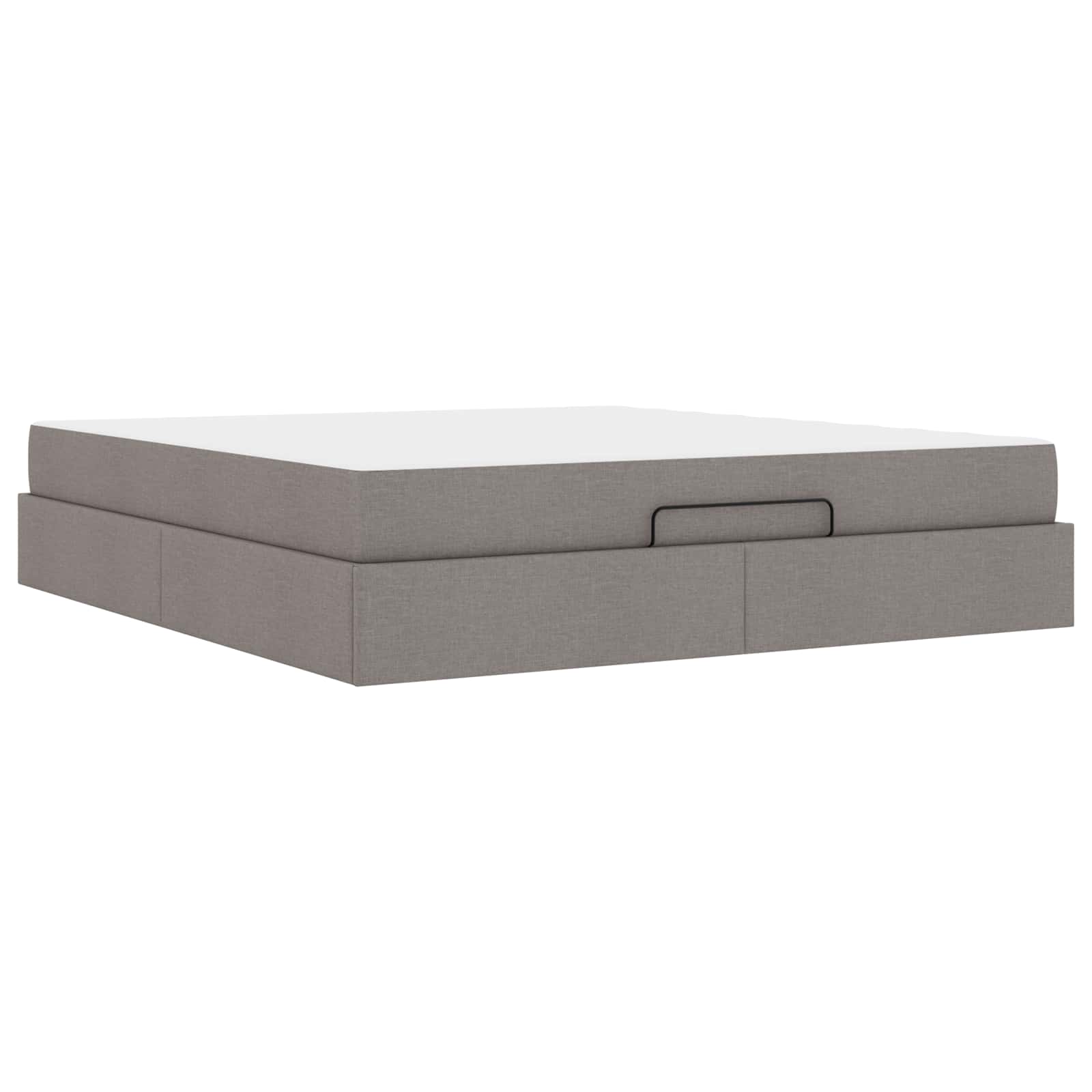 Sängram med madrass 2 pcs Taupe tyg