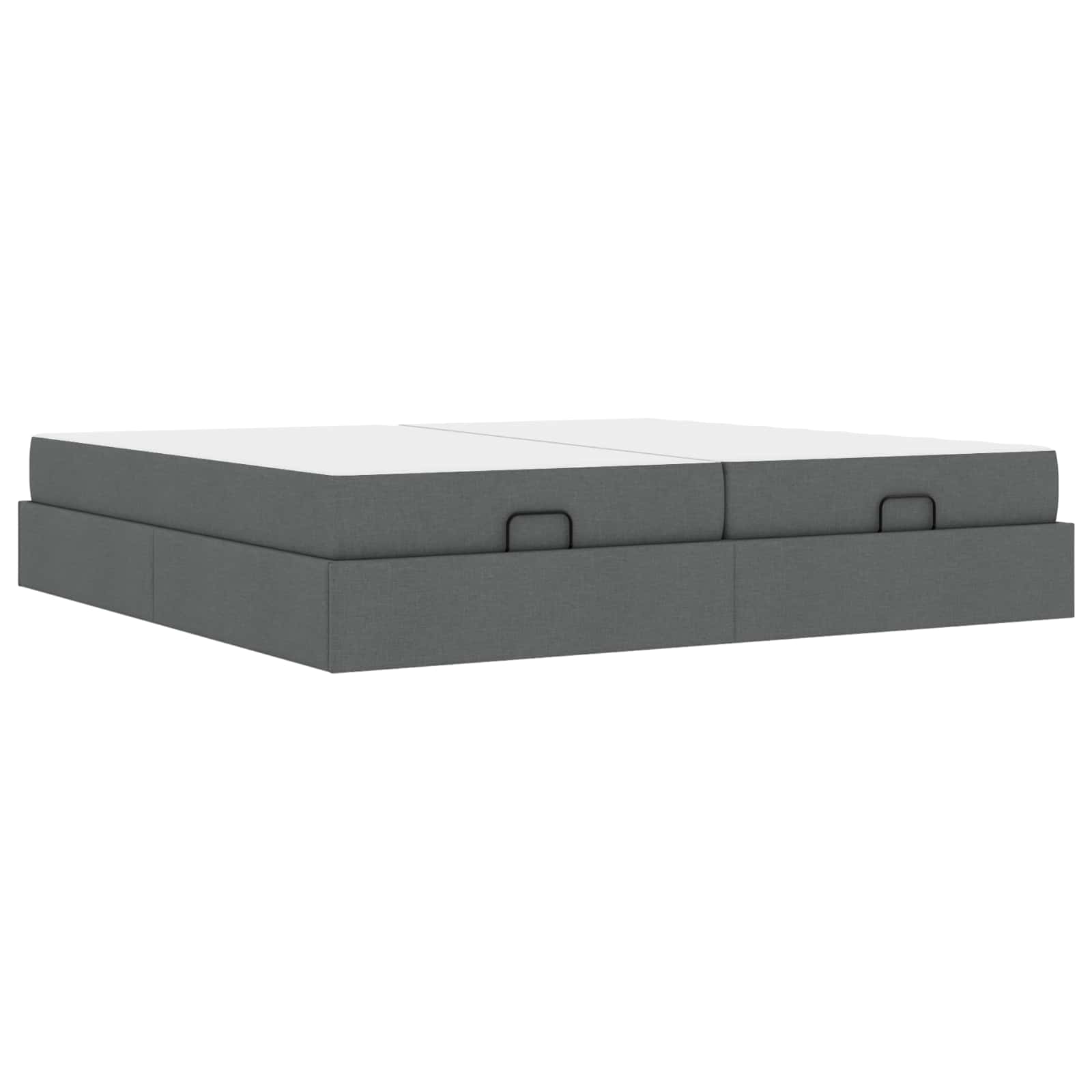 Sängram med madrass med madrass 2 pcs Dämpad Grå tyg