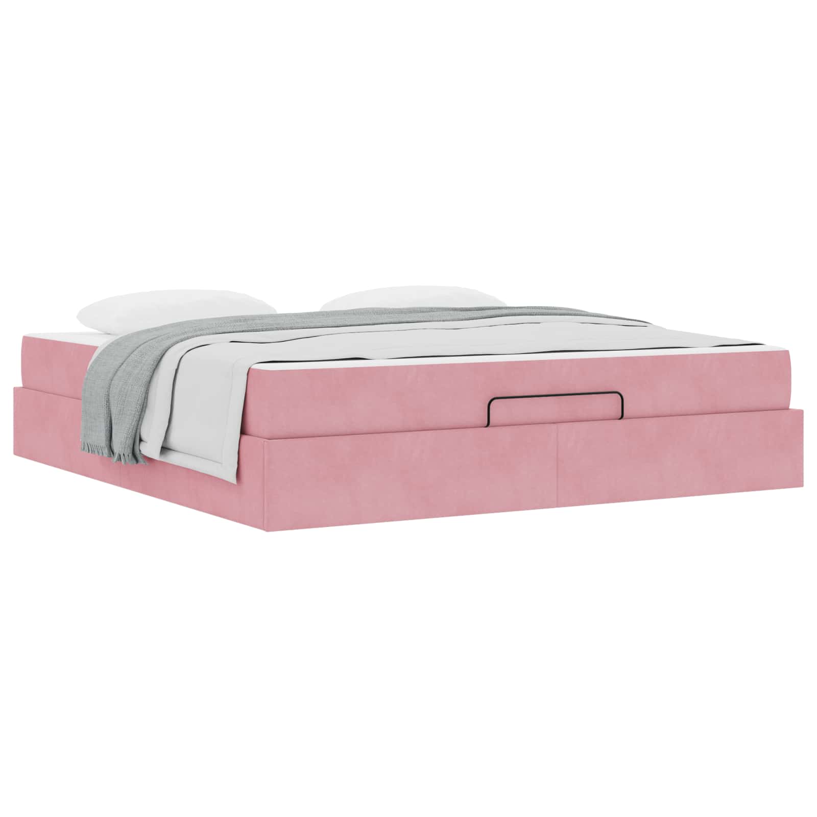 Sängram med madrass 2 pcs Rosa Sammet