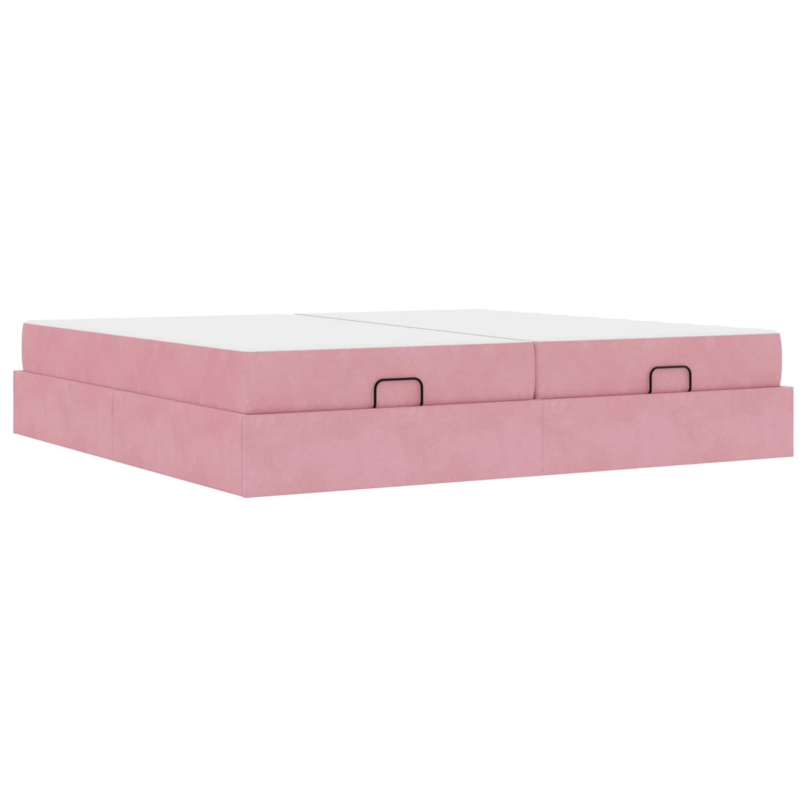 Sängram med madrass med madrass 2 pcs Rosa Sammet