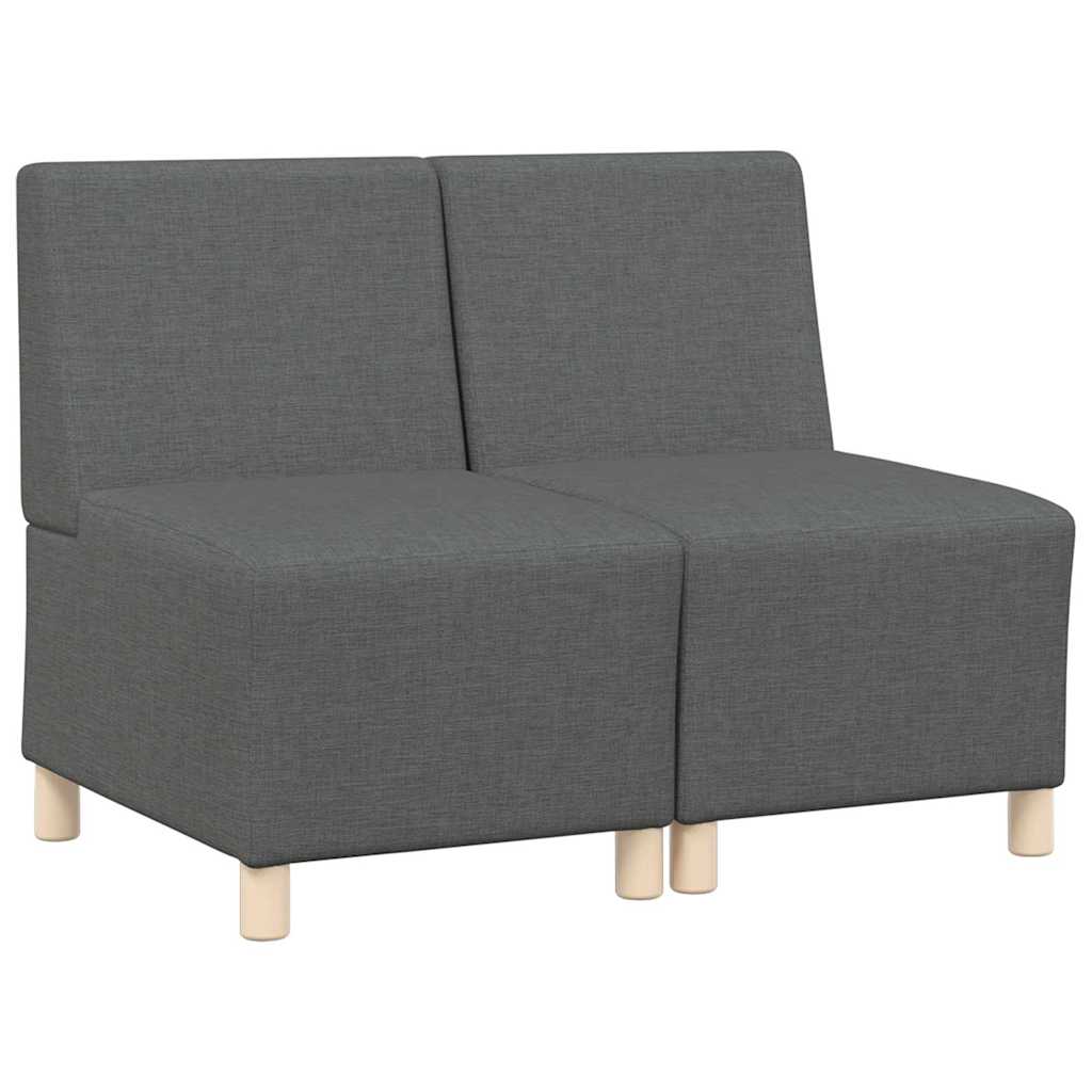 Modulsofa utan armstöd 2 pcs Mörkgrå 55 x 74 x 82 cm tyg